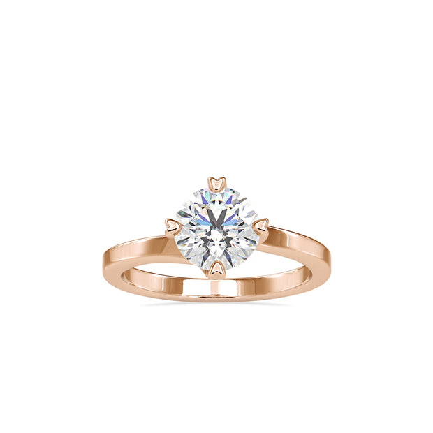round cut solitaire lab-grown diamond ring in rose gold