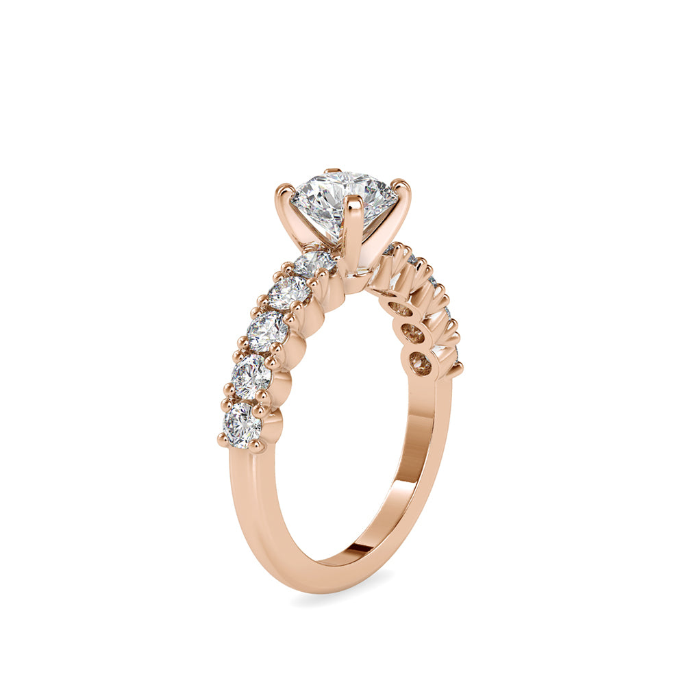 round solitaire lab-grown diamond ring in rose gold