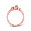 leaf pear cut prong set diamond ring in rose gold