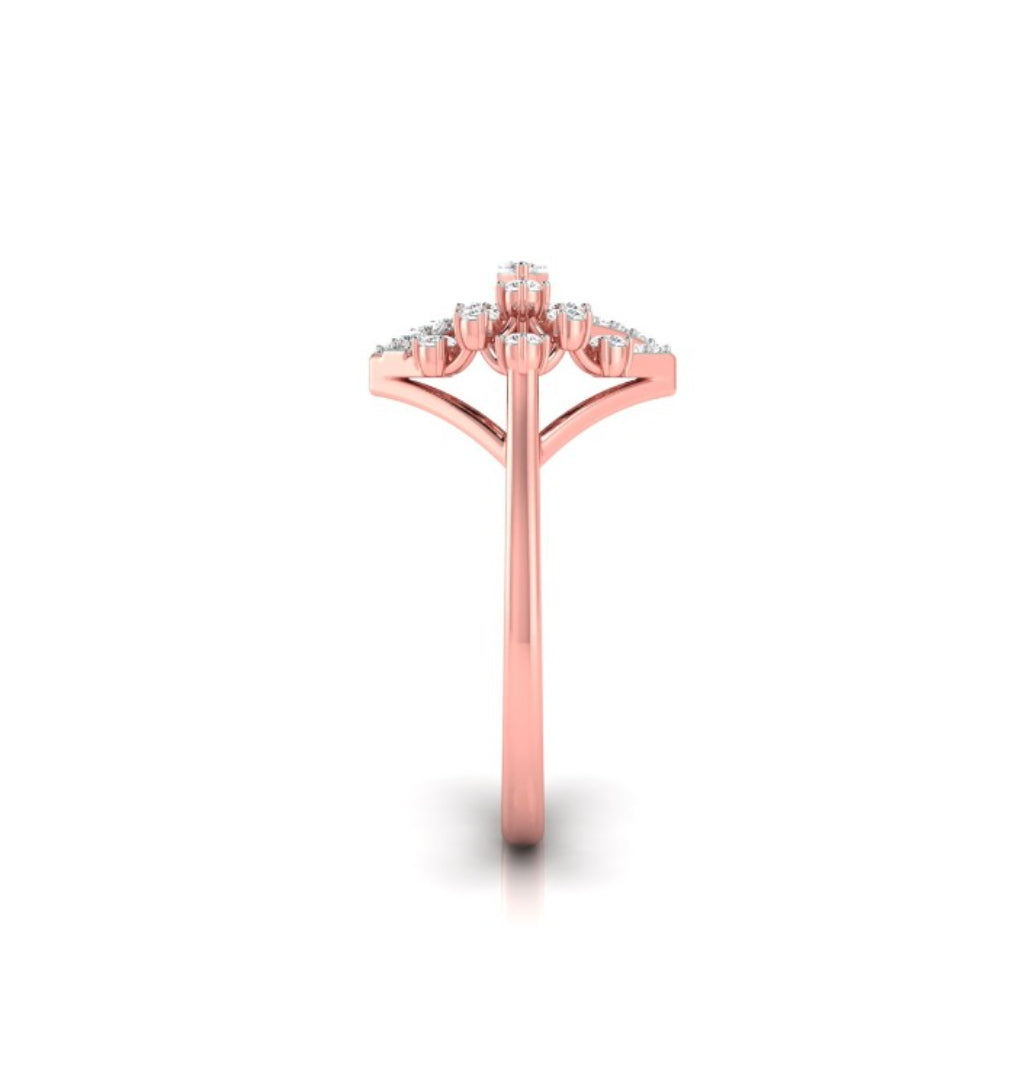 marquise cut prong set diamond ring in rose gold