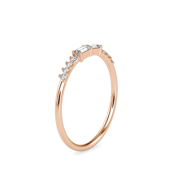 minimalist baguette diamond ring in rose gold