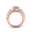round cluster multi-layer halo lab-grown diamond ring in rose gold