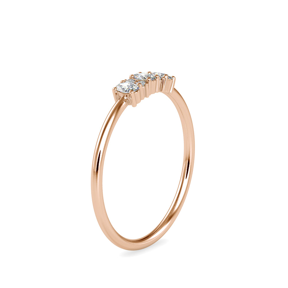oval and round cut diamond ring in rose gold