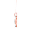 oval shape pave diamond pendant necklace in rose gold