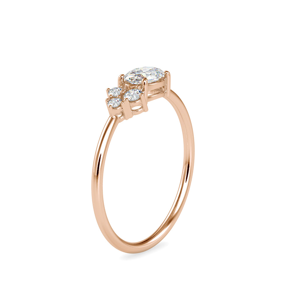 oval solitaire diamond ring in rose gold
