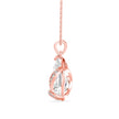 pear solitaire diamond pendant necklace in rose gold