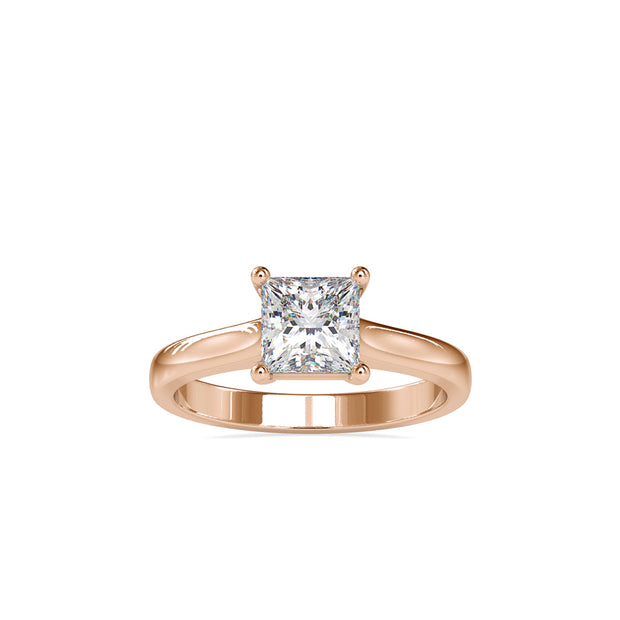 princess prong lab-grown diamond ring in rose gold