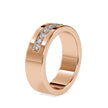 prong channel set lab-grown diamond ring in rose gold