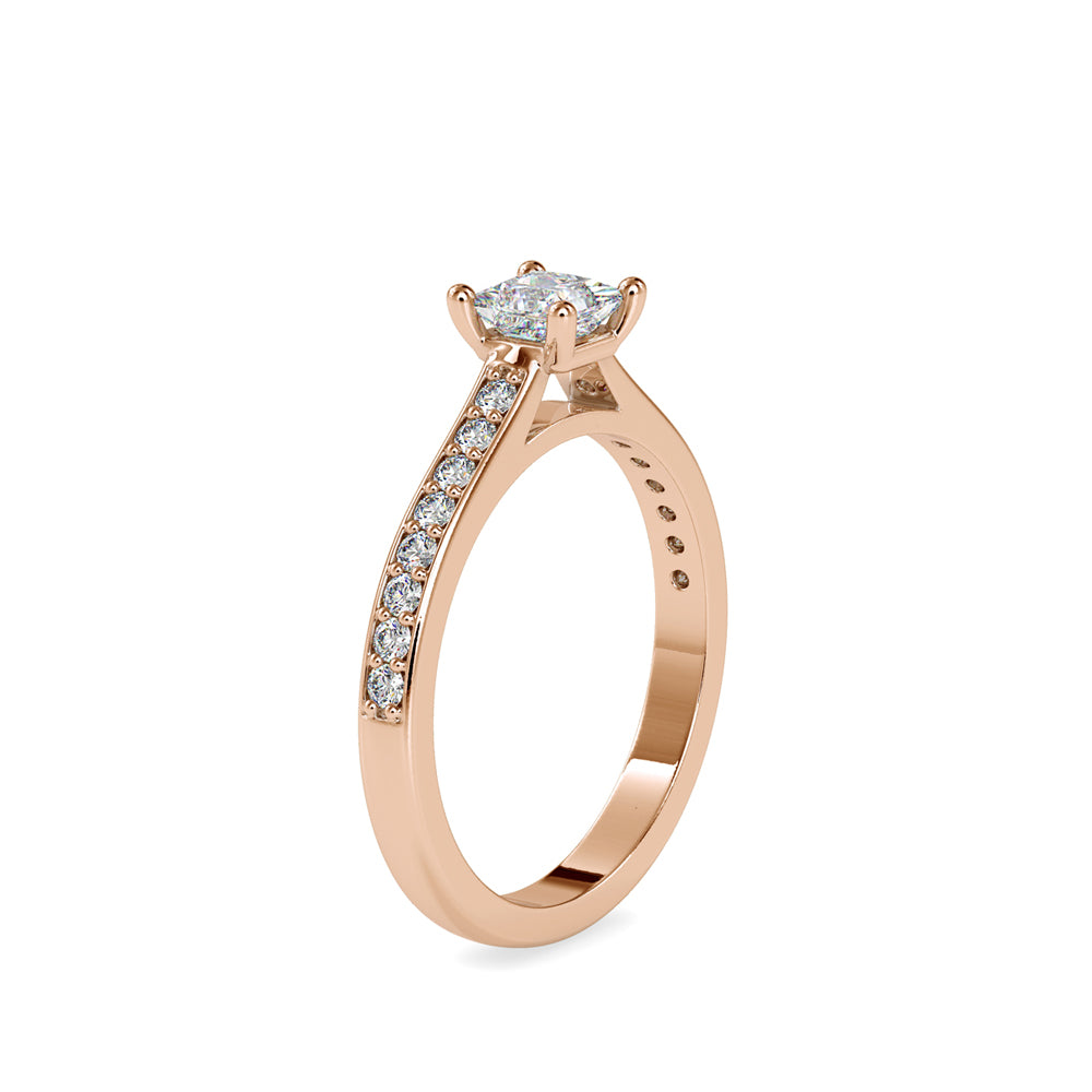 princess prong lab-grown diamond ring in rose gold