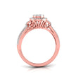 rose gold halo cluster lab-grown diamond ring