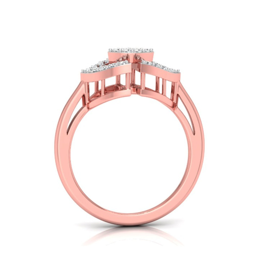 rose gold round cluster lab-grown diamond ring