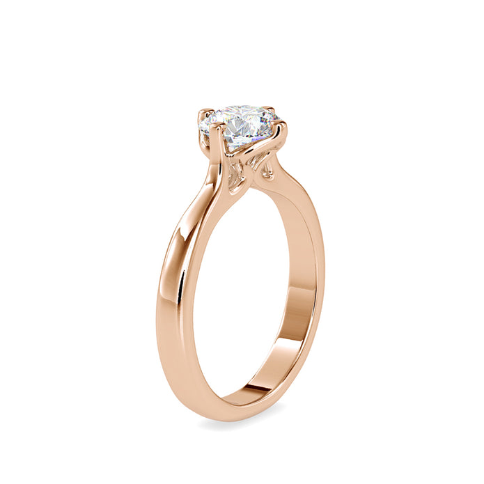 round cut solitaire lab-grown diamond ring in rose gold