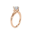 round cut bypass solitaire lab-grown diamond ring in rose gold