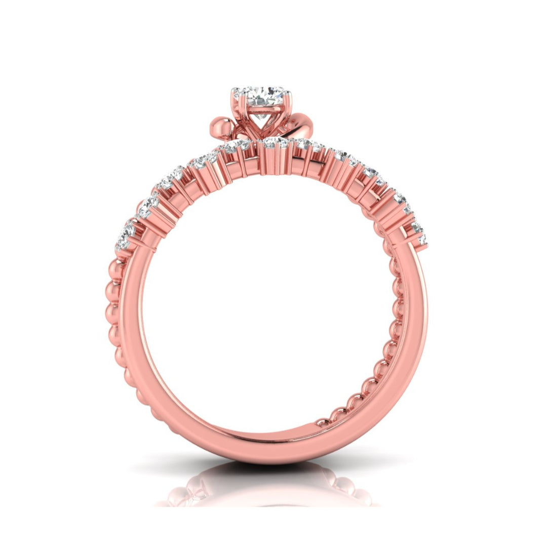 round cut lab-grown diamond enhancer ring in rose gold