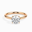 round cut solitaire diamond ring in rose gold