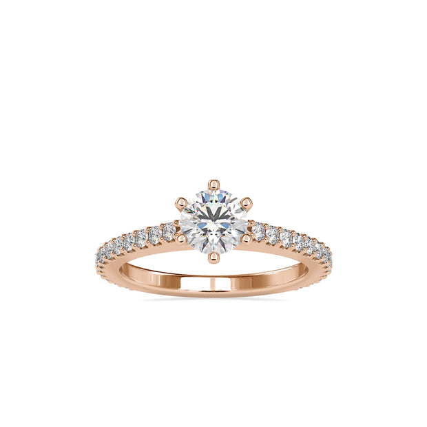 round solitaire lab-grown diamond ring in rose gold