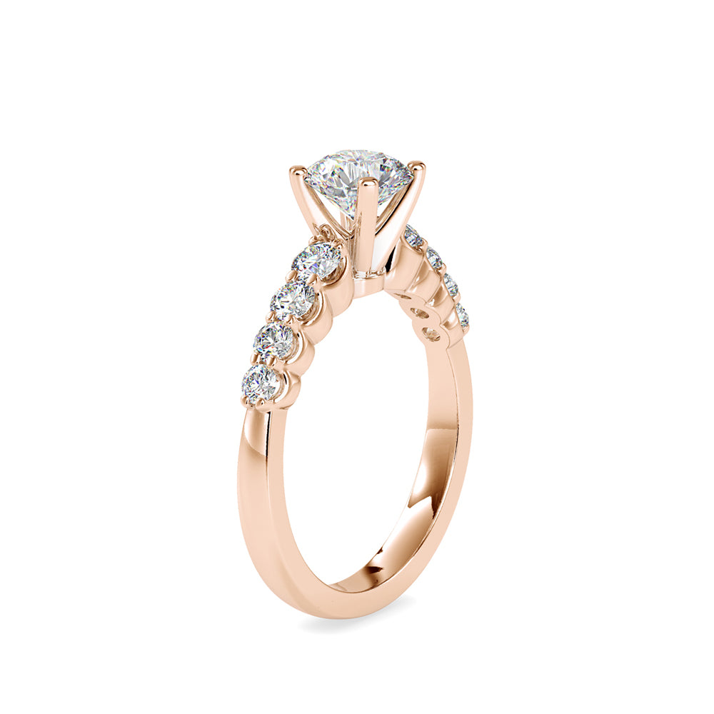 round cut solitaire lab-grown diamond ring in rose gold