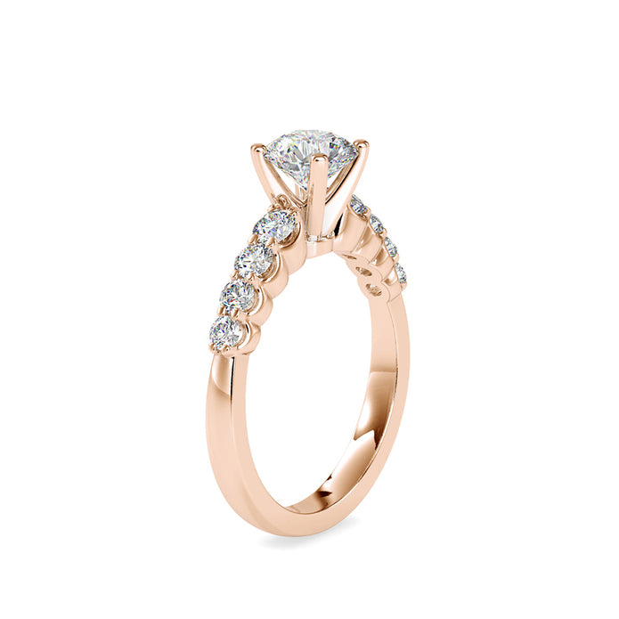 round cut solitaire lab-grown diamond ring in rose gold