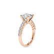 cushion cut solitaire lab-grown diamond ring in rose gold