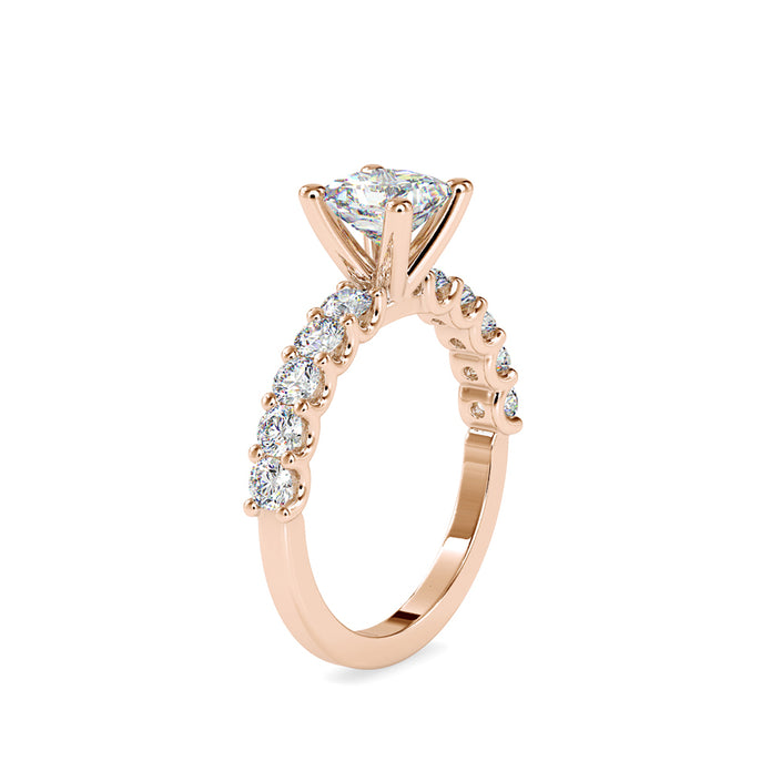 princess cut solitaire lab-grown diamond ring in rose gold