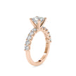 princess cut solitaire lab-grown diamond ring in rose gold
