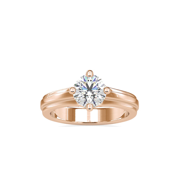round cut solitaire lab-grown diamond ring in rose gold