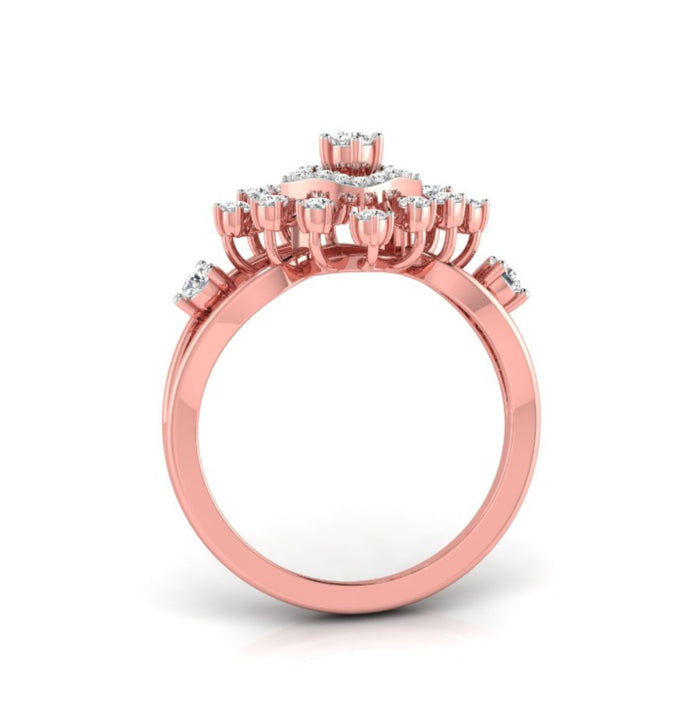 square halo prong set lab-grown diamond ring rose gold