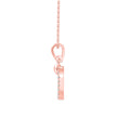 square pave diamond pendant necklace in rose gold