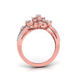 Lab-Grown Diamond Sunburst Cluster Rose Gold Ring