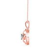 swirl circular halo diamond pendant necklace in rose gold