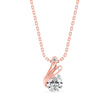 swirl pear prong lab-grown diamond pendant necklace in rose gold