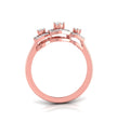 three hexagon diamond ring in rose gold