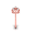triangle teardrop shape diamond ring in rose gold
