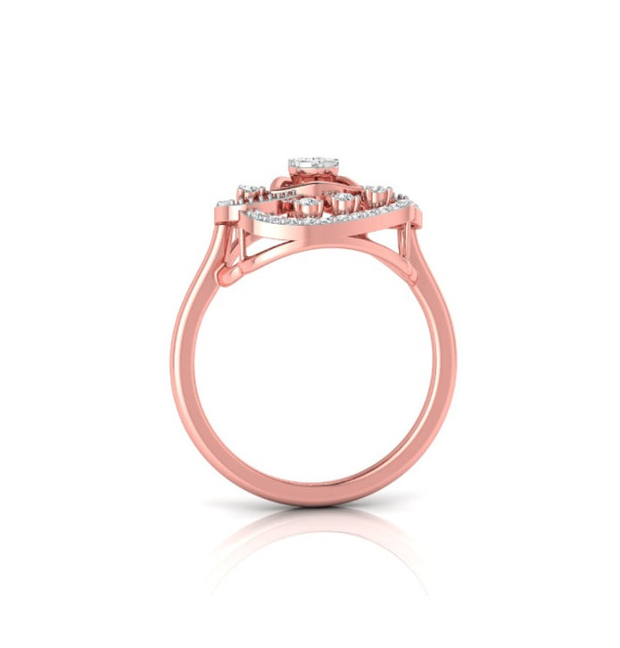 trillion shape cluster diamond ring in rose gold