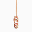Rose gold necklace with a unique pendant design on a white background