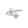 round bypass toi et moi lab-grown diamond ring in white gold