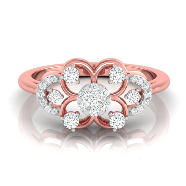 round cluster diamond ring in rose gold