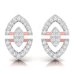 round cluster diamond stud earrings in rose gold