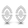 round cluster diamond stud earrings in white gold