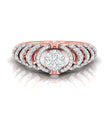 round cluster multi-layer halo lab-grown diamond ring in rose gold