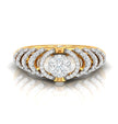 round cluster multi-layer halo lab-grown diamond ring in yellow gold