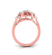 round cluster diamond ring in rose gold
