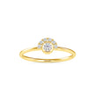 round cut bezel diamond ring in yellow gold