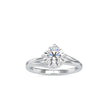 round cut bypass solitaire lab-grown diamond ring in white gold