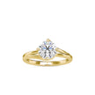 round cut bypass solitaire lab-grown diamond ring in yellow gold