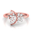 round cut fan shaped lab-grown diamond ring in rose gold