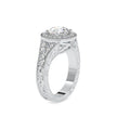 round cut halo lab-grown diamond ring in white gold