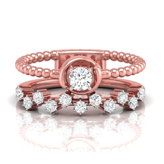 round cut lab-grown diamond enhancer ring in rose gold