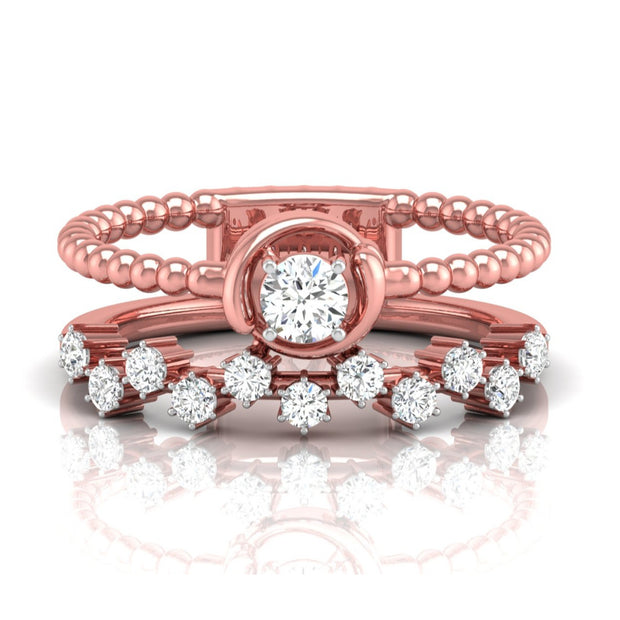 round cut lab-grown diamond enhancer ring in rose gold