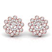 round diamond stud earrings in rose gold